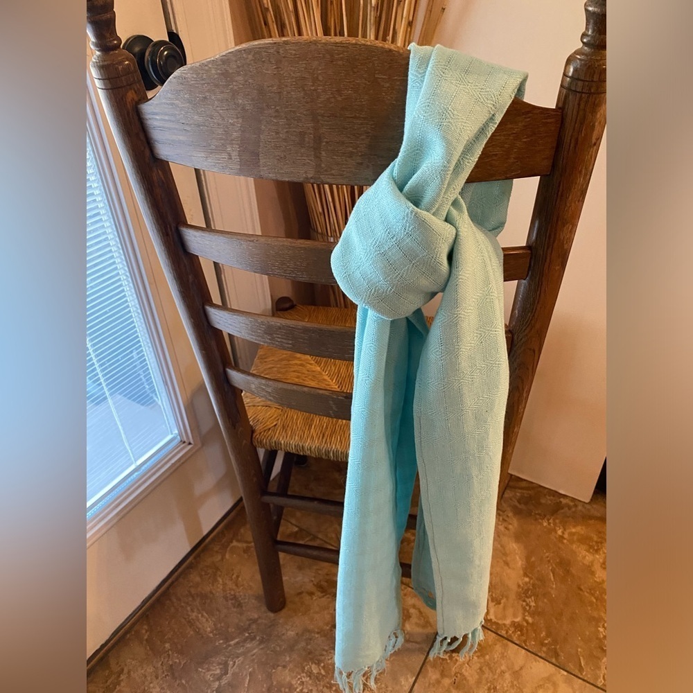 Vintage Runa Maki from New York, pastel coloured scarf made of 100% woven cotton